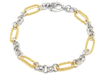 Two Tone Plated Chain Bracelet